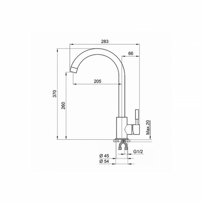 Смеситель для кухни Point PN3101GR графит