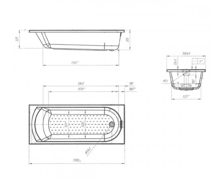 Ванна "Lily" 170x70