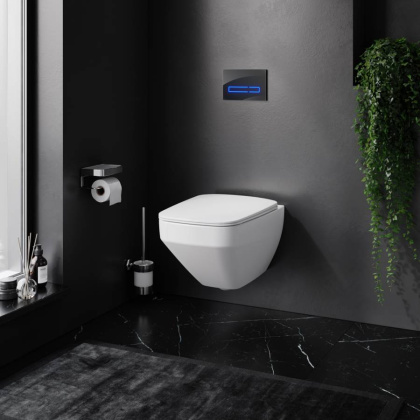 IS450A38.50A1700 Инсталляция с клавишей Touchless Pro стекло, чёр с подвесным унитазом Inspire V2.0 FlashClean с сид м/л