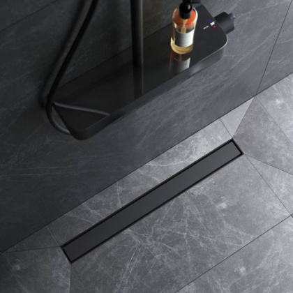 W01SC-U11-070-04BM MasterFlow Трап для душа линейный универс затвор Tile 70см цвет черн мат