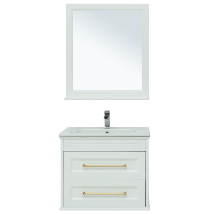 Мебель для ванной Aquanet Бостон М 80 белый (ручки золото, раковина Эйфория) Мебель для ванной Aquanet Бостон М 80 белый (ручки золото, раковина Эйфория)