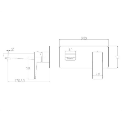 Смеситель для умывальника скрытого монтажа OMNIRES PARMA PM7415_1IN (инокс)