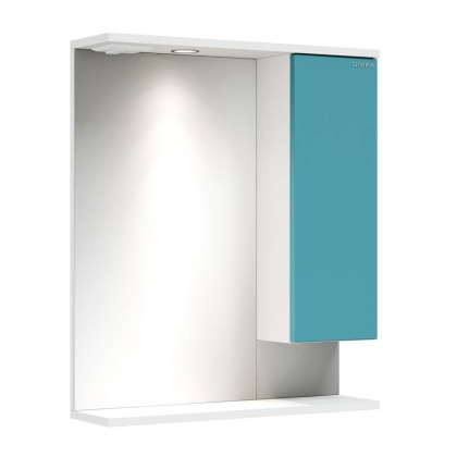Шкаф-зеркало Onika Марви 60 бирюза, правый, с подсветкой Шкаф-зеркало Onika Марви 60 бирюза, правый, с подсветкой