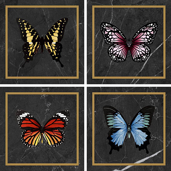 Декор Victorian Marble Blck-Gld Btfprf Gls 7R 20х20 (отгрузка кратно 4)