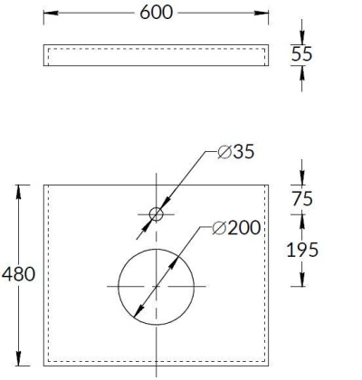 Столешница из керамогранита Про Чементо 60x48, бежевая матовая, CN60.DD506920R Столешница из керамогранита Про Чементо 60x48, бежевая матовая, CN60.DD506920R