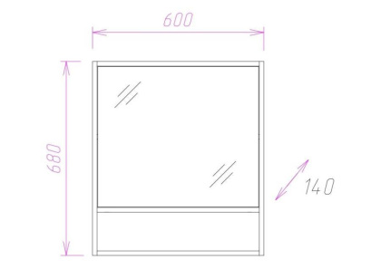 Шкаф-зеркало Onika Натали 60 ясень таормина, правый Шкаф-зеркало Onika Натали 60 ясень таормина, правый
