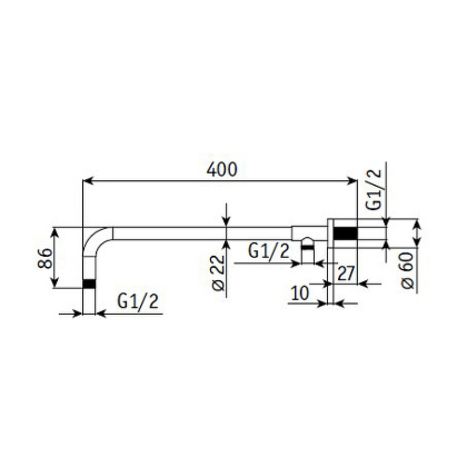 Держатель верхнего душа пристенный Gllon ST001