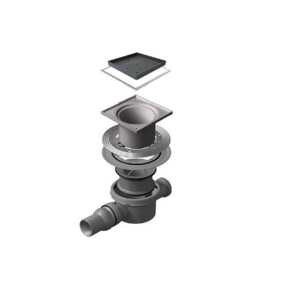 13000086 Точечный трап 150х150 мм Confluo Standard Ceramic 2, полая под плитку, с рамкой Исполнение: Хром  13000086 Точечный трап 150х150 мм Confluo Standard Ceramic 2, полая под плитку, с рамкой Исполнение: Хром