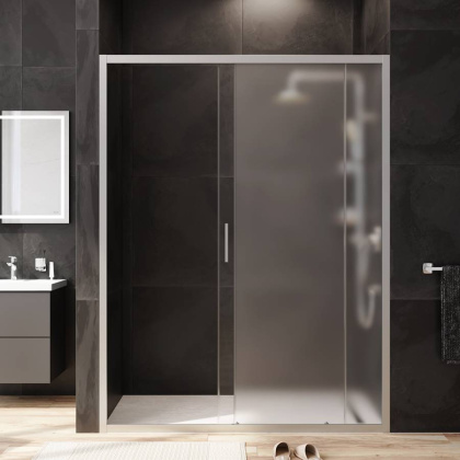W90G-150-1-195MM Gem Solo Дверь душевая 150х195, стекло матовое, профиль матовый Хром