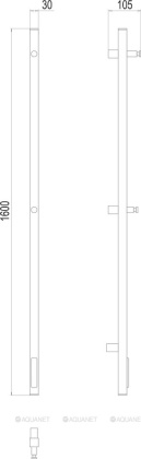 Полотенцесушитель Terminus Стойка электро UNO проф1600 Полотенцесушитель Terminus Стойка электро UNO проф1600