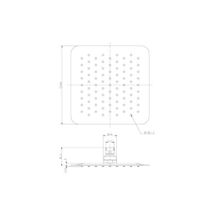 Верхний душ OMNIRES 20х20 см WGU220CR (хром)