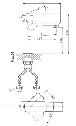 Смеситель для умывальника RUSH Bruny (BR4335-12)
