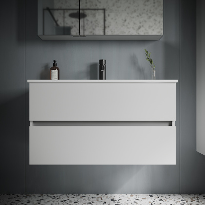 Тумба подвесная SANCOS Urban 890х450х550, c двумя ящиками оснащенными доводчиками, белый глянец , арт. UR90W Тумба подвесная SANCOS Urban 890х450х550, c двумя ящиками оснащенными доводчиками, белый глянец , арт. UR90W