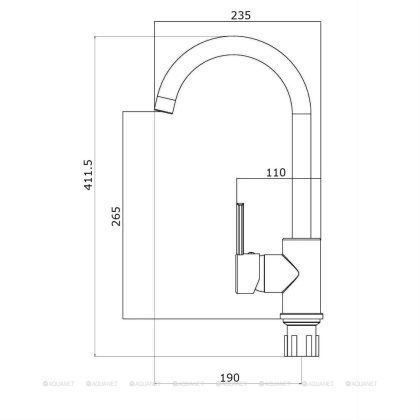 Смеситель для кухни OneLife P04-001b полимерный