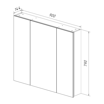 Шкаф зеркальный Lemark UNIVERSAL 90х80см 3-х дверный, цвет корпуса: Белый глянец Шкаф зеркальный Lemark UNIVERSAL 90х80см 3-х дверный, цвет корпуса: Белый глянец