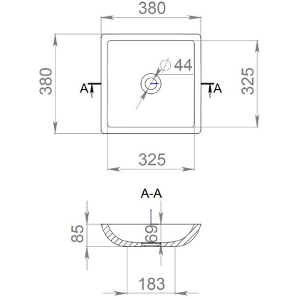 Раковина Salini Callista 04 38х38 1101208SM