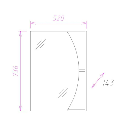 Шкаф-зеркало Onika Дуэт 52 венге, универсальный Шкаф-зеркало Onika Дуэт 52 венге, универсальный