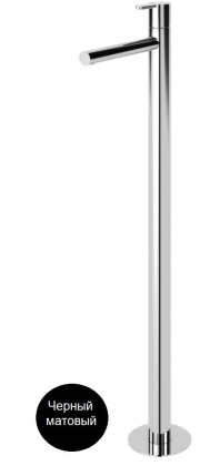 LEAF-TVP-NOP Смеситель для раковины напольный, однорычажный, исполнение черный матовый