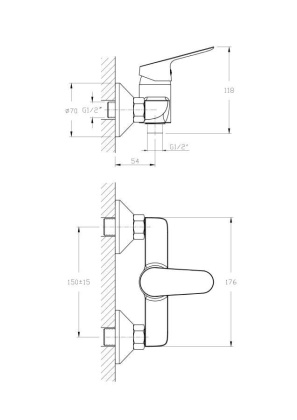 Смеситель для душа RUSH Yell (YE5735-63)