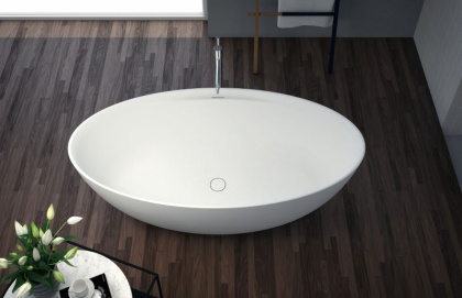 TITAN-OVAL-170-85-57 Ванна из литьевого мрамора Цвет Белый  TITAN-OVAL-170-85-57 Ванна из литьевого мрамора Цвет Белый