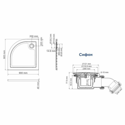 Salm 27T01 Душевой поддон Wasserkraft Salm 27T01 Душевой поддон Wasserkraft