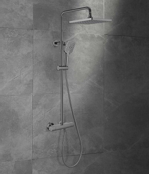 Душевая стойка Next VSFS-1N0TGM термостатическая, вороненная сталь Душевая стойка Next VSFS-1N0TGM термостатическая, вороненная сталь