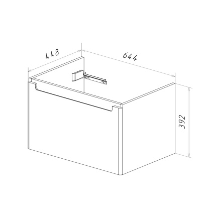 Тумба Lemark BUNO MINI 70см под 1 раковину, подвесная,1 ящик, цвет корпуса, фасада: Белый глянец