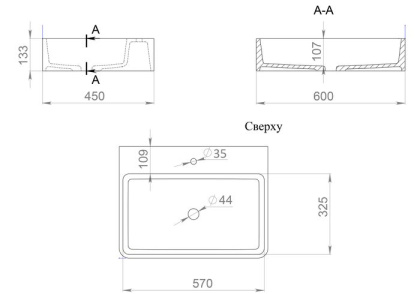 Раковина Salini OTTAVIA 1103201MRH S-Stone покраска по RAL снаружи, накладная, матовая Раковина Salini OTTAVIA 1103201MRH S-Stone покраска по RAL снаружи, накладная, матовая
