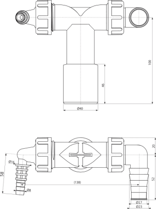 Двойной штуцер G1"/18-23 с обратными клапанами Двойной штуцер G1"/18-23 с обратными клапанами