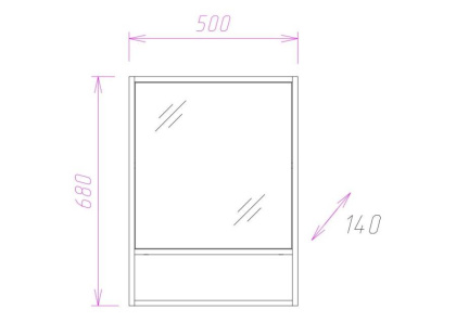 Шкаф-зеркало Onika Натали 50 ясень таормина, правый Шкаф-зеркало Onika Натали 50 ясень таормина, правый