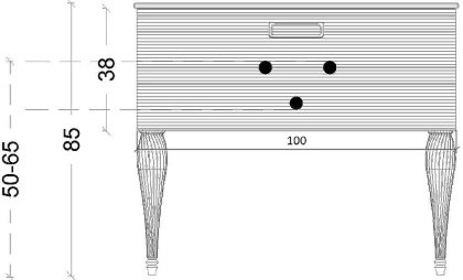 Тумба Linea 100 черная + Хром_Комплект 842-100-BCR Boheme