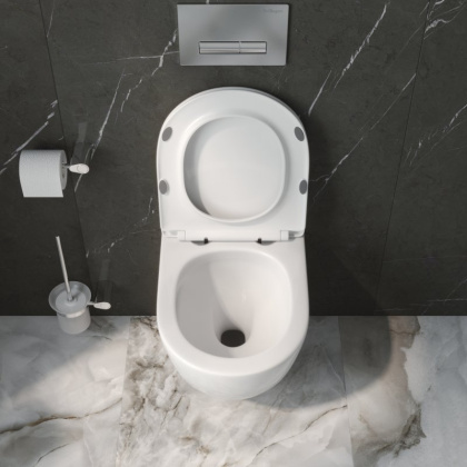 UNO-TOR Унитаз подвесной, безободковый, с системой смыва "Торнадо", с сиденьем soft close, BB5177CH-TOR/SC UNO-TOR Унитаз подвесной, безободковый, с системой смыва "Торнадо", с сиденьем soft close, BB5177CH-TOR/SC