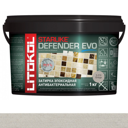 Затирка эпоксидная STARLIKE DEFENDER EVO, S.210 GREIGE 1кг Затирка эпоксидная STARLIKE DEFENDER EVO, S.210 GREIGE 1кг