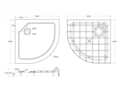 Поддон SMC CEZARES TRAY-SMC-R-80-550-150-W Поддон SMC CEZARES TRAY-SMC-R-80-550-150-W