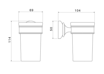 Стакан с держателем AQUATEK, полир. золото AQ4527PG КЛАССИК