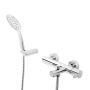 LEAF-VD-01 Смеситель для ванны и душа однорычажный в комплекте с ручным душем, шлангом и держателем Исполнение: Хром 