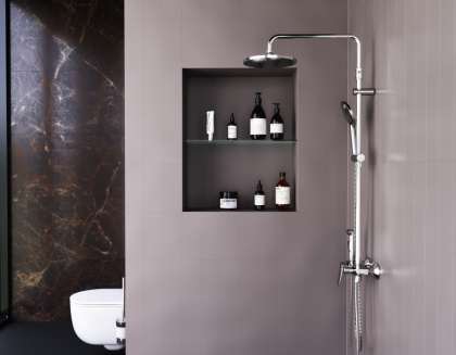 DX220910000 Apollo, душевая система со смесителем-полкой: верхний душ 230мм, ручной душ 120мм, DX220910000 Apollo, душевая система со смесителем-полкой: верхний душ 230мм, ручной душ 120мм,