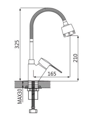 Смеситель для кухни латунь, хром S5143