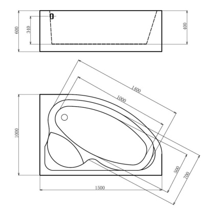 Акриловая ванна Gemy 150х100 G9009 B R
