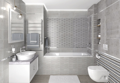 Craft Плитка настенная полоски серый 17-01-06-2482 20х60