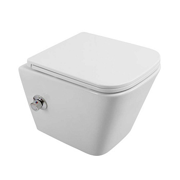 DUE Унитаз подвесной с сиденьем и креплением с функцией биде и смесителем BB3103CHR-BS/SC