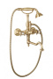 LORD-VDF-03/24-M Смеситель для ванны с поворотным изливом, с ручным душем, Золото, ручка ручного душа Золото