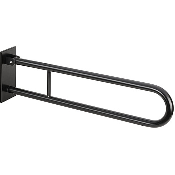 Откидной поручень U-образный, 813 мм, черный, с крышкой