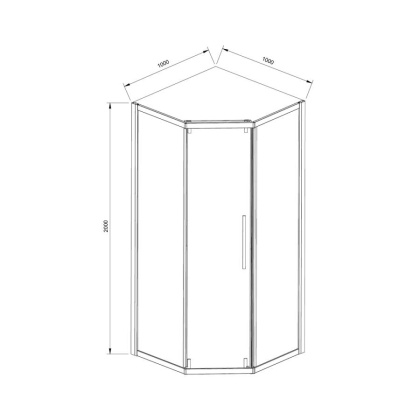 Душевой уголок Show VSP1-4SH100CLB, 1000*1000, черный, стекло прозрачное