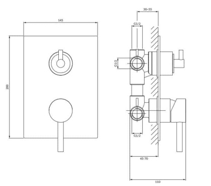 Смеситель для душа скрытого монтажа OMNIRES Y Y1237_KCR (хром)