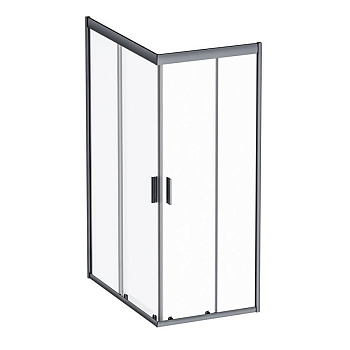 W90G-404-120280-BT Gem Twin Slide 120x80. Душевое ограждение,120x80, профиль Черный мат., стекло про