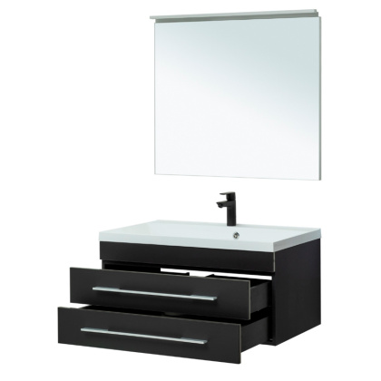 Мебель для ванной Aquanet Верона 90 New черный матовый Мебель для ванной Aquanet Верона 90 New черный матовый
