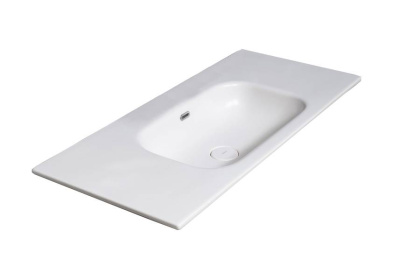 Столешница моноблок Vallessi 100 белая керамика без отверстия Столешница моноблок Vallessi 100 белая керамика без отверстия