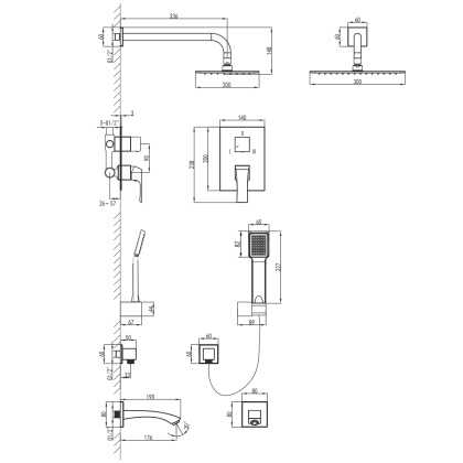 Смеситель Lemark Unit LM4522C для ванны и душа, встраиваемый Смеситель Lemark Unit LM4522C для ванны и душа, встраиваемый
