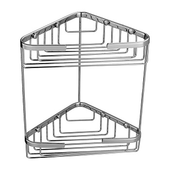 Полка-корзинка для душа угловая двойная 18,3х18,3 см OMNIRES UN3515ACR (хром) Полка-корзинка для душа угловая двойная 18,3х18,3 см OMNIRES UN3515ACR (хром)